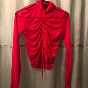 Neon/hot pink sheer shirt